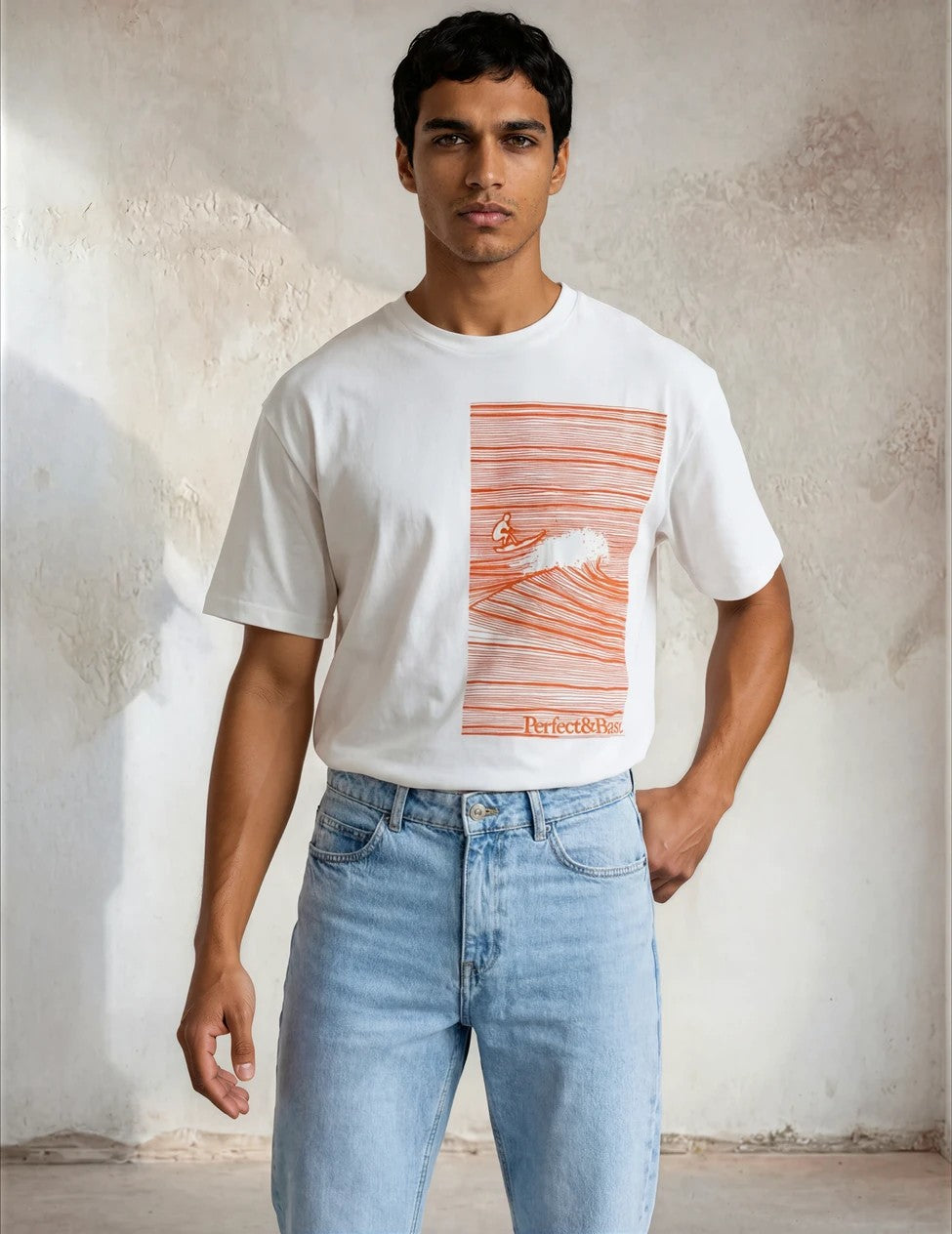 Oversize Unisex T-shirt - Wave Flock Tee Orange
