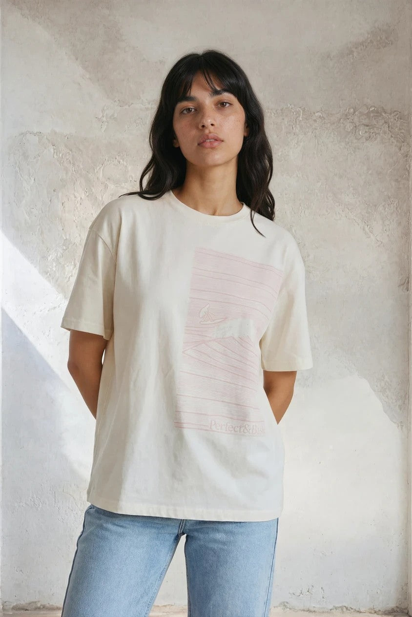 Camiseta Oversize Unisex – Wave Flock Tee Pastel Pink