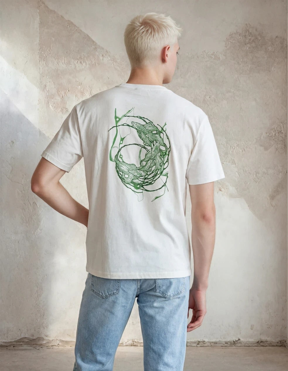 Camiseta Oversize Unisex – Koi Back Flock Tee Green