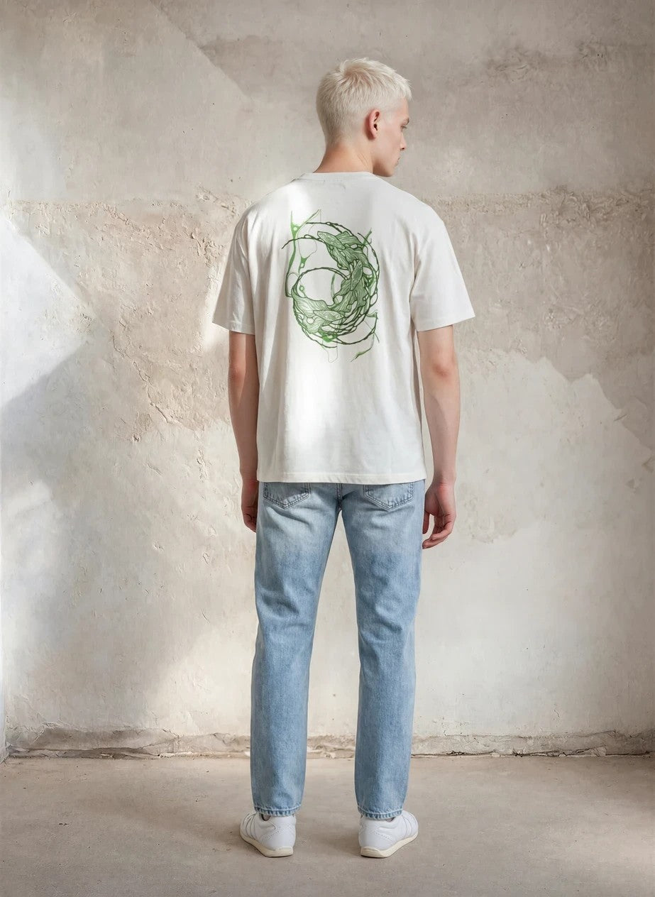 Camiseta Oversize Unisex – Koi Back Flock Tee Green