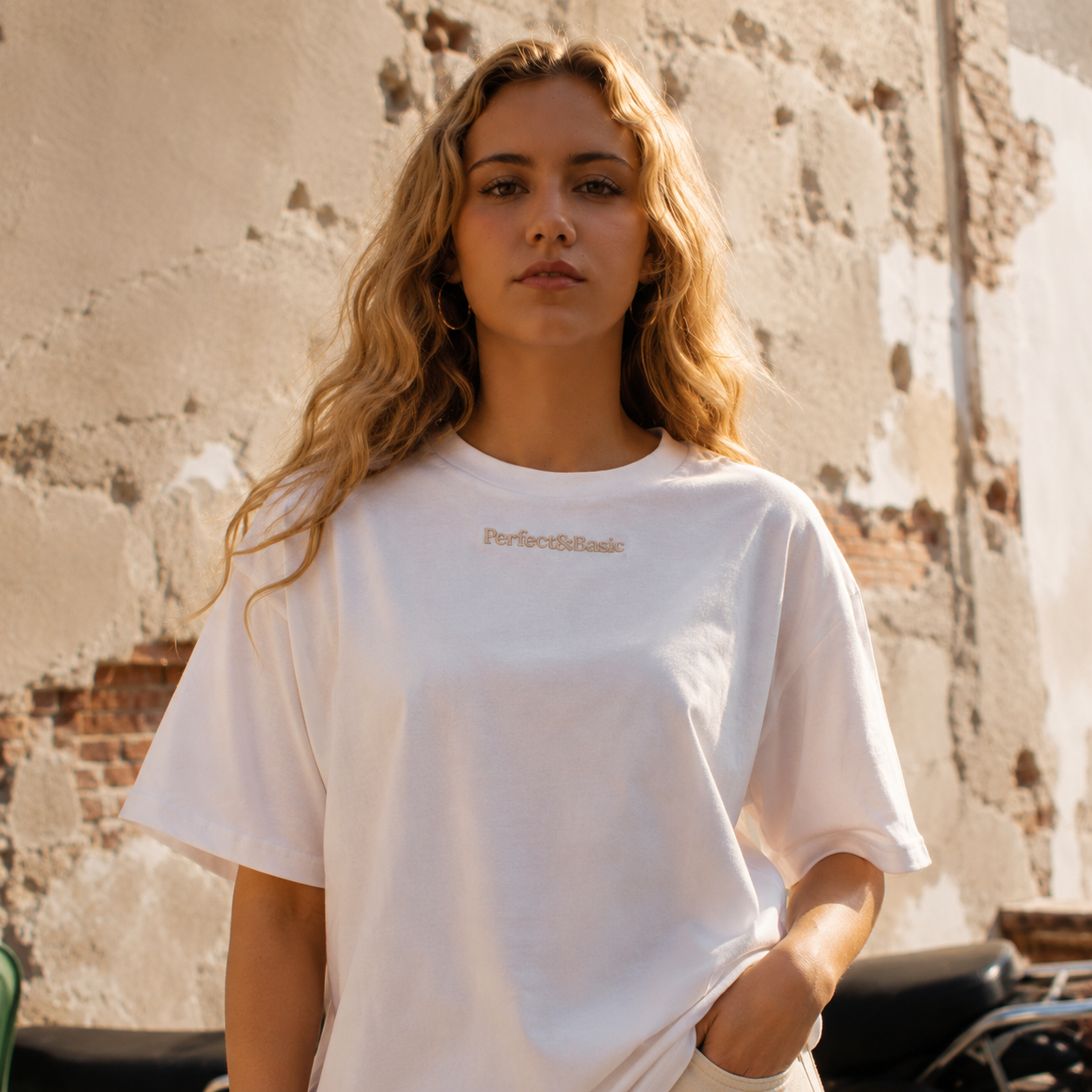 Camiseta Blanca Oversize Unisex – Algodón Orgánico