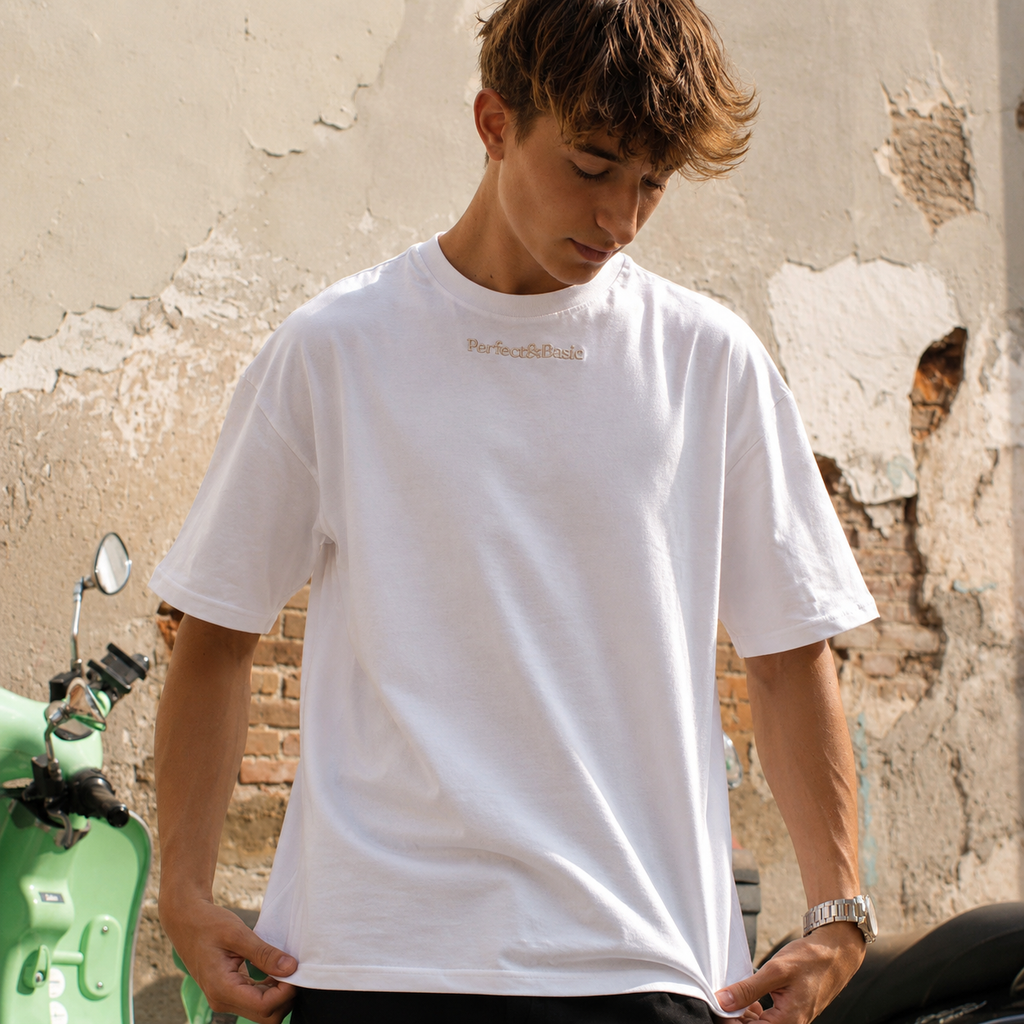 Camiseta Blanca Oversize Unisex – Algodón Orgánico