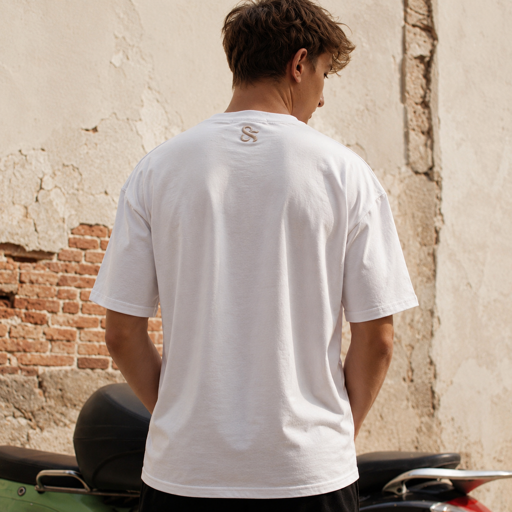 Camiseta Blanca Oversize Unisex – Algodón Orgánico