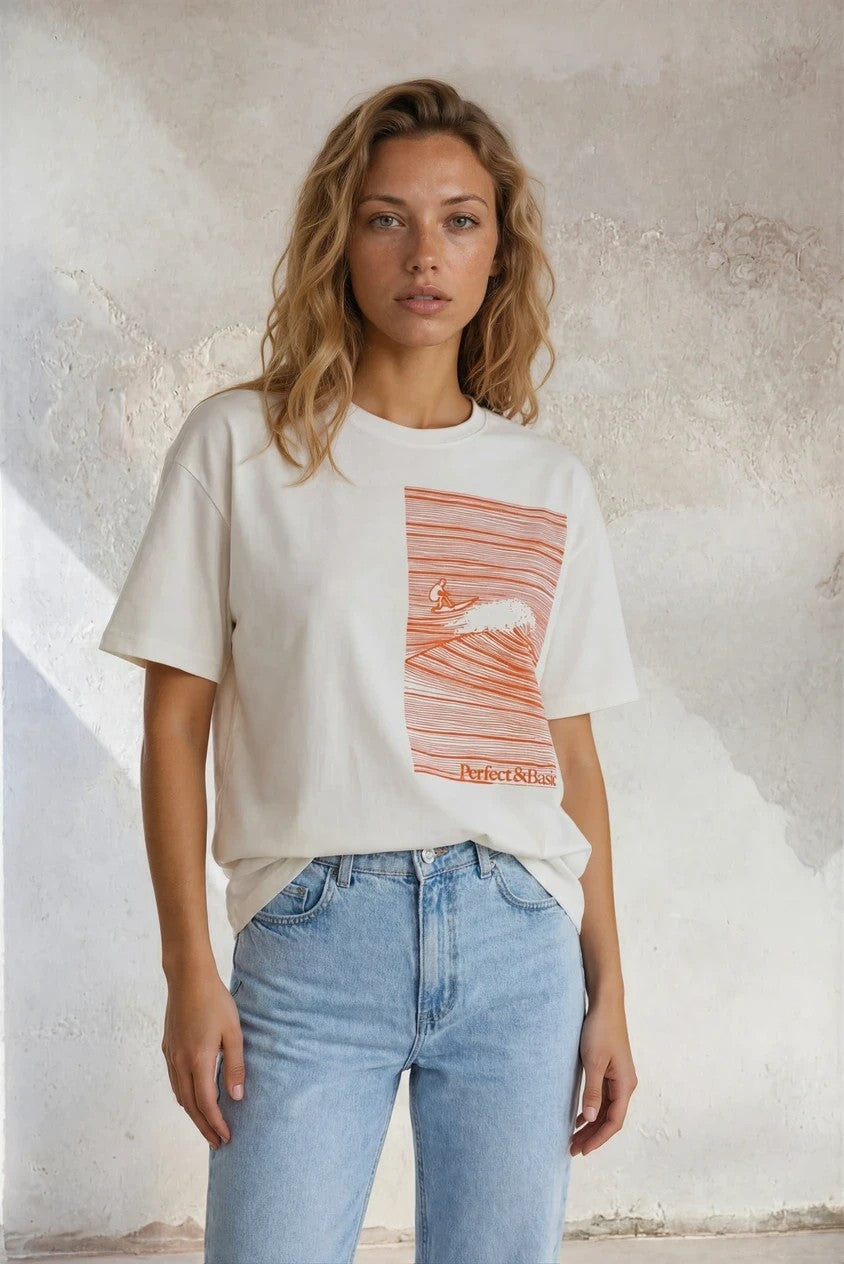 Camiseta Oversize Unisex - Wave Flock Tee Orange