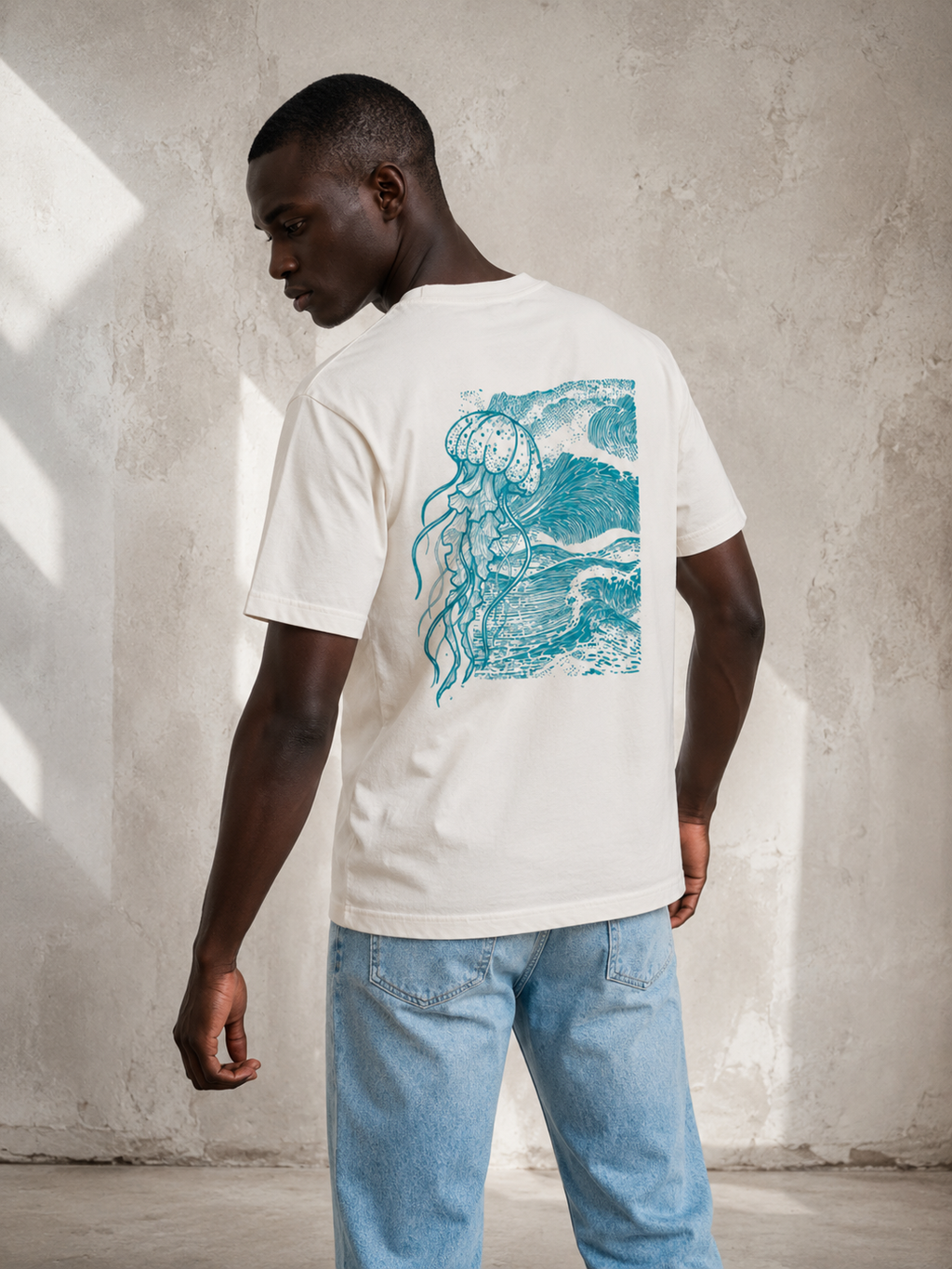 Jellyfish Oversize Unisex Tee - Turquesa