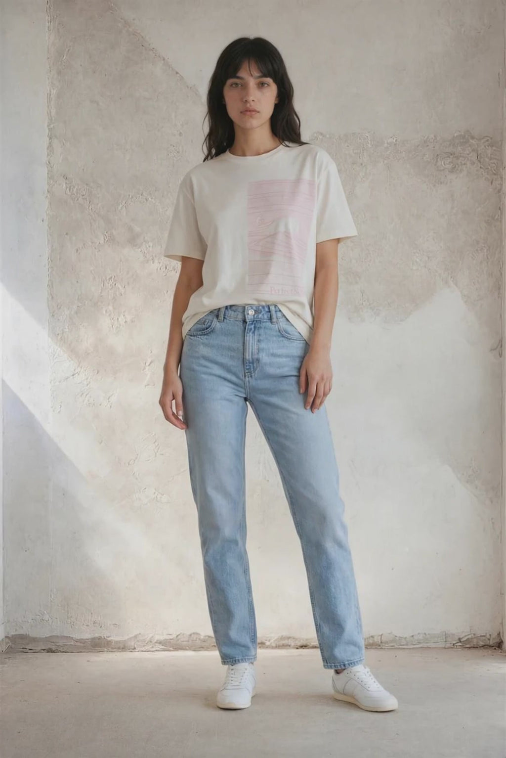 Camiseta Oversize Unisex – Wave Flock Tee Pastel Pink