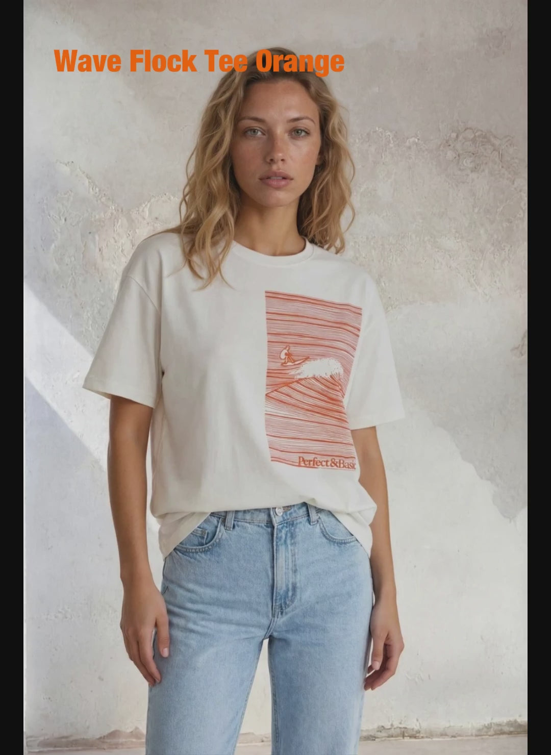 Oversize Unisex T-shirt - Wave Flock Tee Orange