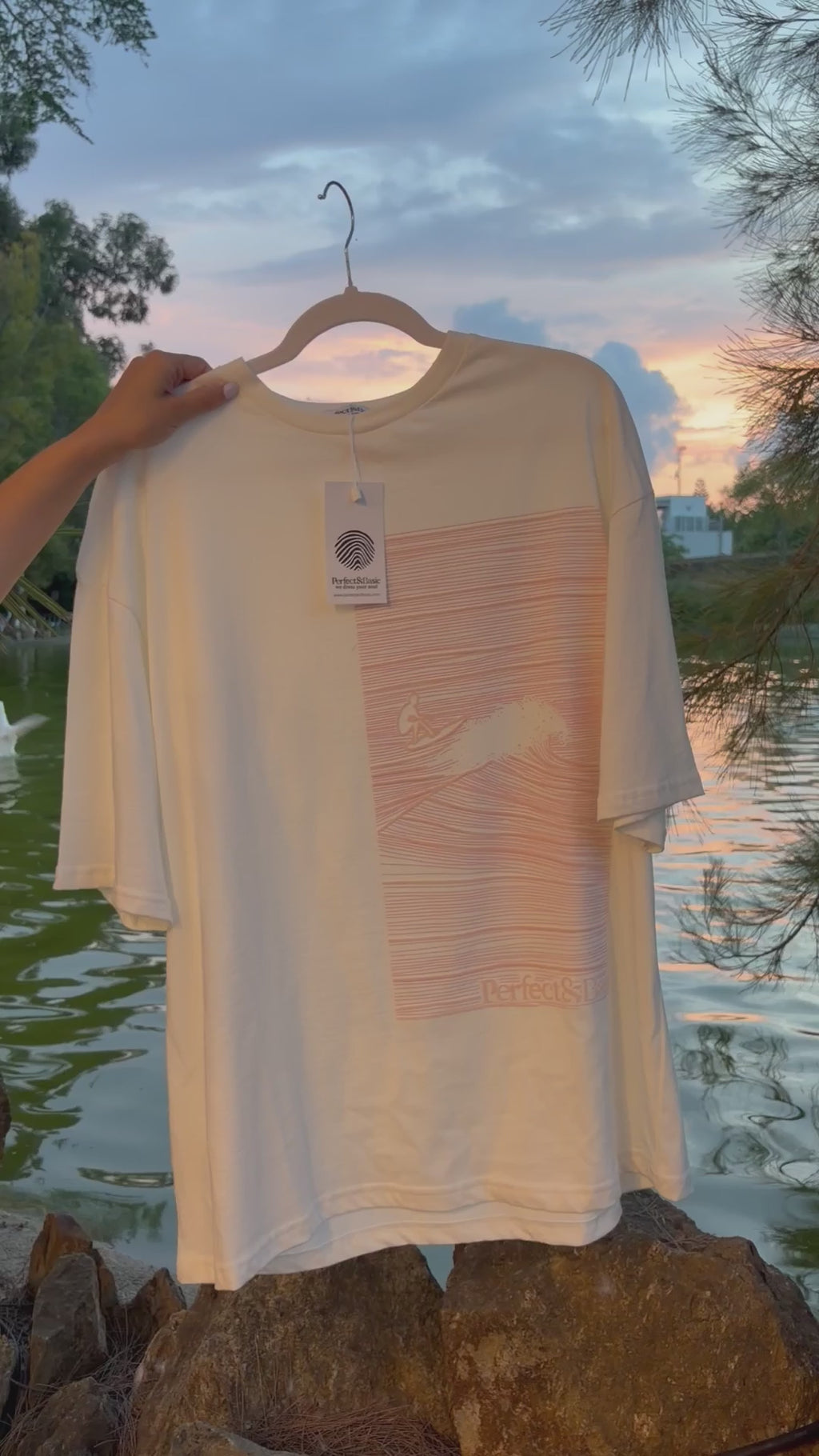 Camiseta Oversize Unisex – Wave Flock Tee Pastel Pink